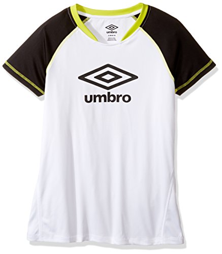 Umbro Girl's Girls Kick Sweep Raglan Top, Black/White, Large