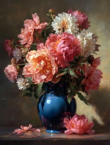 Lienzos para pintar por números adultos kit de manualidades con flores pintura acrílica 50x70