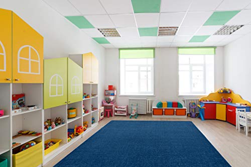 Carpets for Kids 2112.405 Mt St Helens Solids Collection Carpet in Blueberry 8ft 4in x 12ft Rectangle Blue