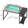 Amazon.com: iSunirm 40 Gaming Desk with LED Light, Small Computer Desk ...