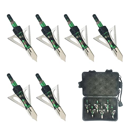 Leemui Archerybroadhead Hunting Broadheads100Grains Screw-In Arrow Archery3Bladeshuntingheadsarrowtips Compatible Withcrossbow Andcompoundbowcamouflage Colors Hunting Arrows (‎Camouflage Chase-6Pk) #TOP6