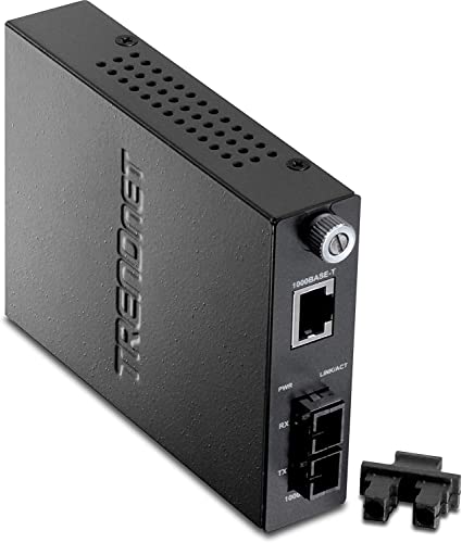 Image of TRENDnet Intelligent 1000Base-T to 1000Base-FX Single Mode SC Type Fiber Media Converter (50 Km / 31 Miles), Fiber to Ethernet Converter, RJ-45 Port, Fiber Port, Lifetime Protection, TFC-1000S50