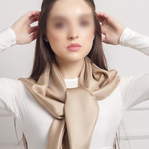 90cm Solid Color Head Scarf Silk Like Hair Scarf Square Hair Bandana Silky Hair Wrap Large Neck Scarf Black2