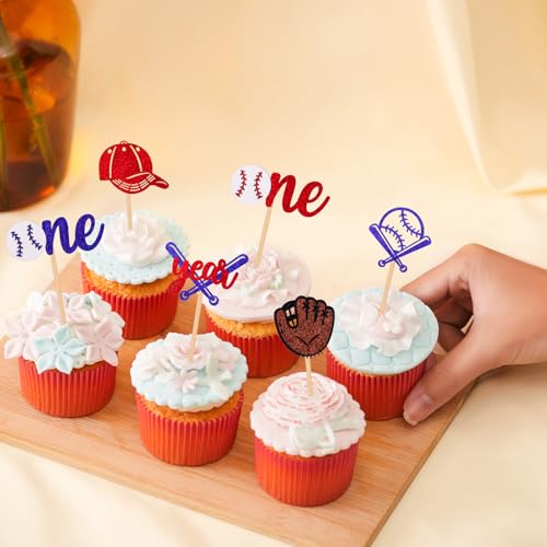 Peutier 1026589 24Pcs Baseball Cupcake Topper Pick thumb #3