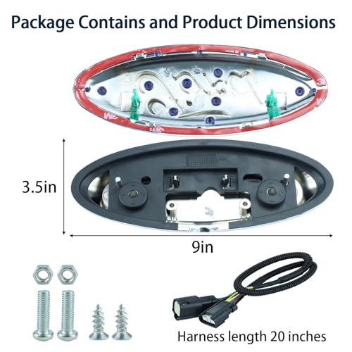 Image of Tailgate Emblem with Rear Car Camera for Ford and Camera Harness for F150 2011-2014 F150 Backup Camera Housing Bezel & Emblem Kit Al3z-19h511-A,Bl3z-19g490-B for Ford F150