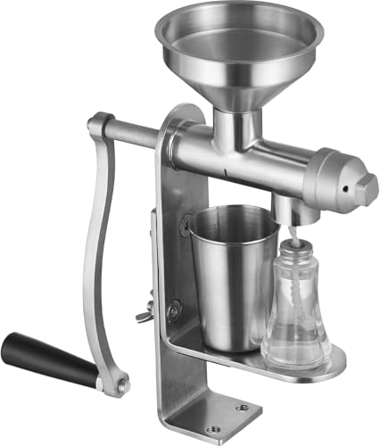 Manual Oil Press Machine Food Grade Stainless Steel Oil Extractor For Household Use Easy To Clean Oil Expeller For Pressing Peanuts Sesame Rapeseed Tea Seeds Nuts Seeds Cold Press Oil Maker