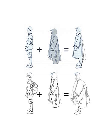 Foto von Projects 6er Set Regenponcho atmungsaktiv wasserdicht in Einheitsgröße aus PE bunt sortiert Regen Reise Zubehör | Regencape Poncho Damen Herren | Regenbekleidung Regenschutz für Wandern Trekking