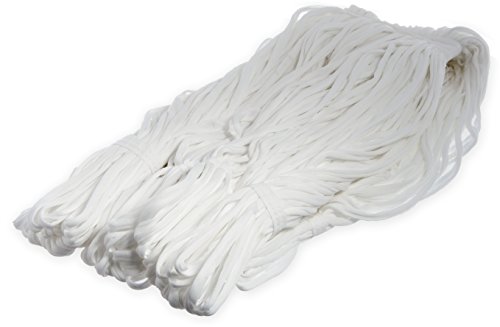 Image of Carlisle FoodService Products 36932000 Cotton Blend Medium Rough Surface Narrow Band Mop, 12 inch Length, White (Pack of 12)
