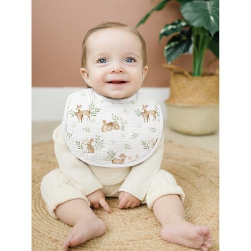 Image of Konssy Muslin Baby Bibs 8 Pack Baby Bandana Drool Bibs Cotton for Unisex Boys and Girls, Soft Absorbent Set for Teething and Drooling