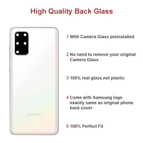 Vitre arrière Samsung S20 Plus blanc de rechange avec adhésif et outils