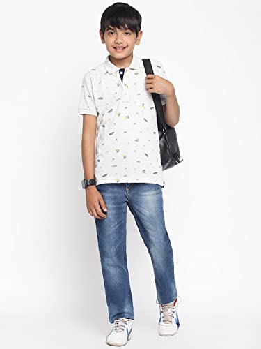 Image of Li'l Tomatoes Boys Cotton Pique Polo T-Shirt | Printed Half Sleeve Casual Summer Wear | Soft & Breathable Fabric | 7-16 Years