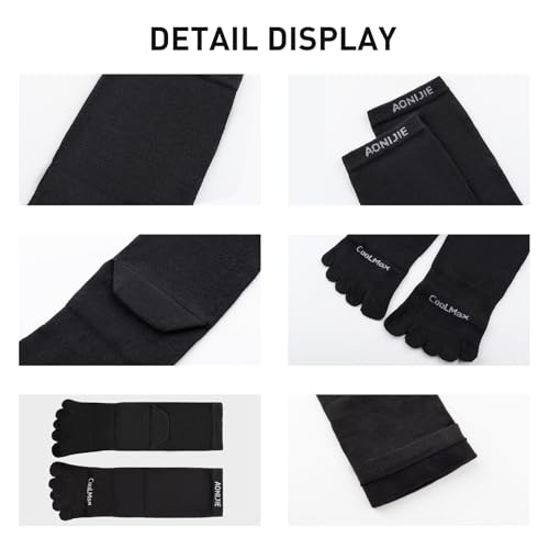 ADABOO Toe Socks, Running Five Finger Ankle Socks, 3 Pack Crew Socks Running Socks for Men, High Performance Athletic Socks3