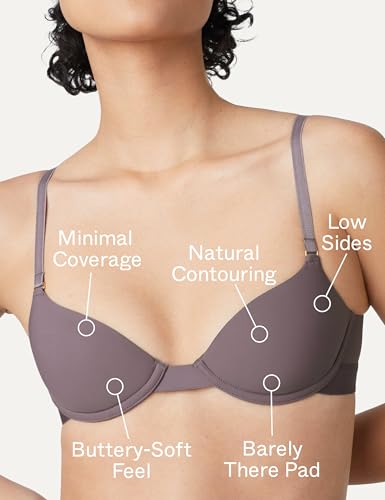 Image of Pepper T-Shirt Bra | Demi T-Shirt Bras for Women with Small Chests, J-Hook, Racerback Style w /Lightly Lined Cups, (30A-40B)