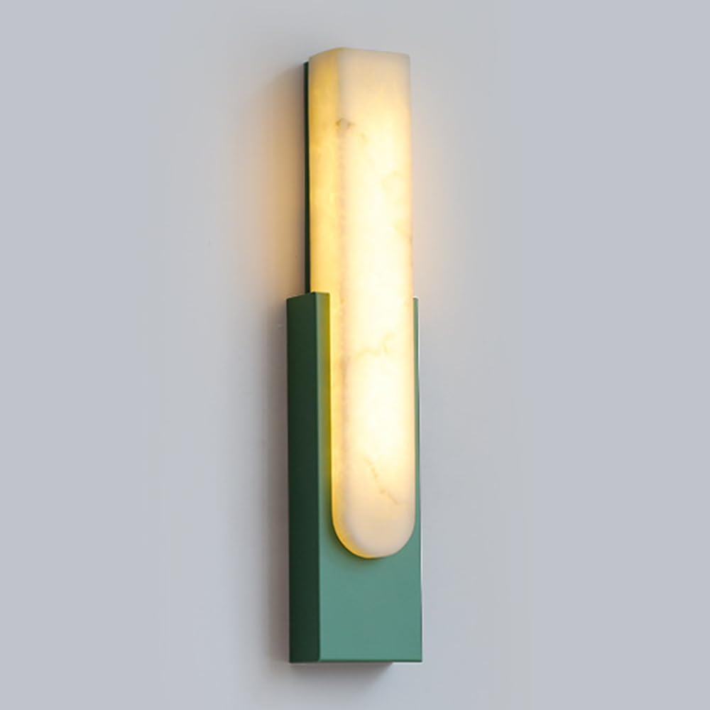 Aplique de pared LED de 12W regulable en 3 colores con acabado efecto mármol de 48cm