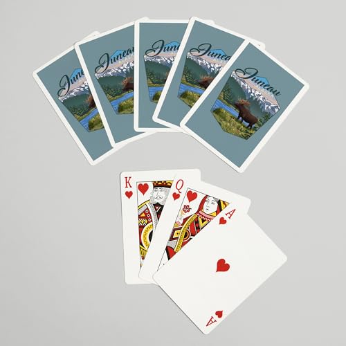 Lantern Press Naipes Poker Juneau Alaska Moose miniatura 7