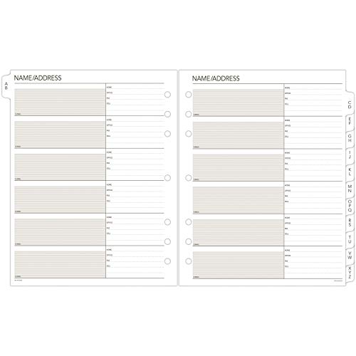 Day Runner Telephone And Address Pages, Refill, Loose-Leaf, Undated, For Planner, 8-1/2" X 11", Size 5, 30 Sheets/Pack (018-230) #TOP2