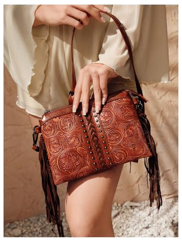 SweatyRocks Women's Small Crossbody Bags Vintage Fringe Purses Western Tassel Shoulder Bag3
