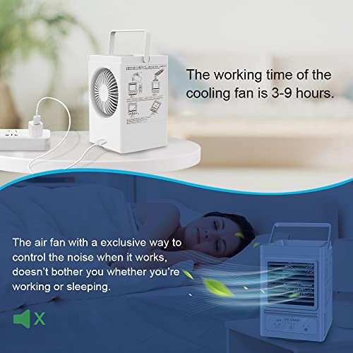Portable Air Conditioner With 3 Wind Speeds,60°&120°Auto Oscillation Evaporative Portable Air Conditioner Fan,Quite Personal Air Cooler Humidifier For Home Office Outdoor,White #TOP4