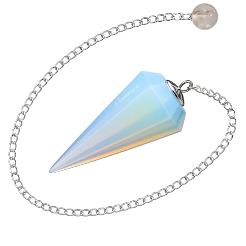 Image of Opalite Pendulum Dowsing Tool - Natural Crystal Pendulum for Spiritual Guidance - Premium Dowser Pendulum for Accurate Divination and Energy Healing - Perfect for Energy Healing and Chakra Balancing - Handcrafted with Precision and Elegance