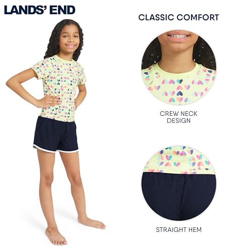 Image of Lands' End Girls' Swim UPF 50+ Short Sleeve Sun Tee Rash Guard Shirt