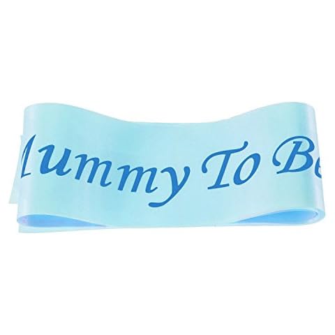 Happium - Mummy to Be Baby Shower Party Sash Satin (Blue) Cover