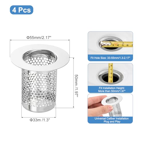 Coladores para desagüe de ducha de acero inoxidable 4 unidades miniatura 2