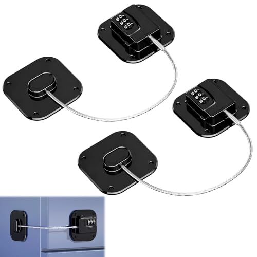 2 Pièce Serrures de Réfrigérateur, Verrou de Réfrigérateur avec Code Securite Fenetre, Cadenas Code Securite Frigo pour Convient aux Fenêtres Armoire...