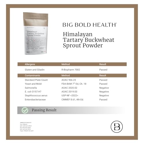 Image of BIG BOLD HEALTH Himalayan Tartary Buckwheat Sprout Powder - Rich in Polyphenols & Prebiotic Fiber - Non-GMO, Gluten-Free, Grain-Free, Vegetarian - 30 Servings