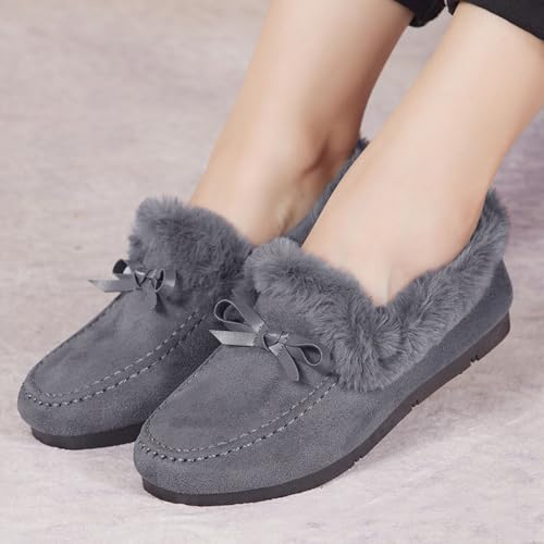 Women’s Wide Fit Moccasin Slippers with Arch Support Plush Lining Non Slip Memory Foam Indoor Outdoor House Shoes for Elderly2