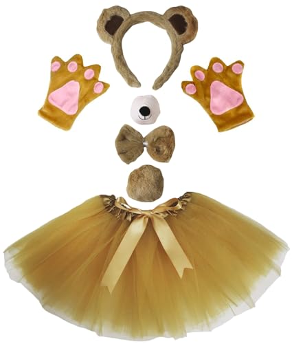 Costume pour femme complet de 6 pièces avec jupe tutu gants et bandeau pour fête et carnaval