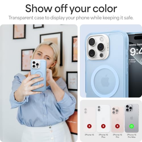 Image of Spigen Cyrill UltraSheer Mag for iPhone 16 Pro Max Case, Semi-Transparent iPhone 16 Pro Max Back Cover - TPU+PC｜Baby Blue
