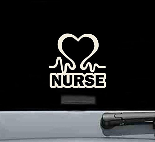 Js Artworks Nurse Heart Rn Lvn Lpn Vinyl Decal Sticker (Beige) #TOP23