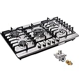 30 Inch Gas Cooktop LPG/NG Convertible 5 Burners Gas Stovetop Stainless Steel Gas Hob Built-In Gas...