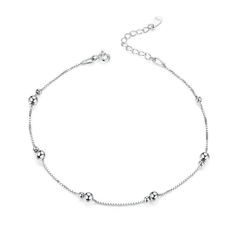 Tobilleras de plata para mujer pulsera tobillera de plata y oro elegante con bolitas