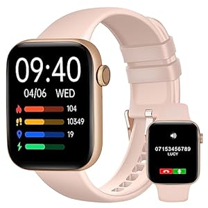 Smart Watch (Answer/Dial Call),1.95″ Smart Watch for Women Men with Heart Rate & Blood Oxygen,Multi-Sport Modes, Sleep Monitor,IP68 Waterproof,Fitness Smart Watch for iOS Android (Pink)