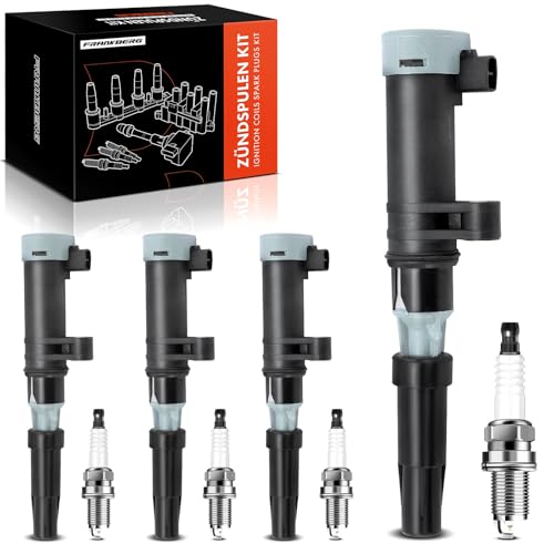 Frankberg 4x Bobinas de encendido Gasolina Compatible con Logan MCV KS 1.6L Megan.e III Compacto B3 BZ0/1 1.6L Duster HS 1.6L Scénic III JZ0/1 1.6L 7700107177