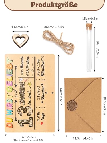 Geldgeschenk Geburtstag Holz mit Reagenzglas Juteschnur Holzkarte Geschenkbox für Jungen und Mädchen (13)