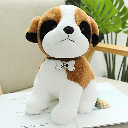YIUNL Kawaii Simulation Dog With Bells Plush Toys Stuffed Baby Doll Room Decoration For Kids Girls Birthday Gift Saint Bernard 22cm