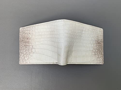 Crocodile Leather Skin Men's bifold wallet, Double Side Black and white Genuine Alligator2