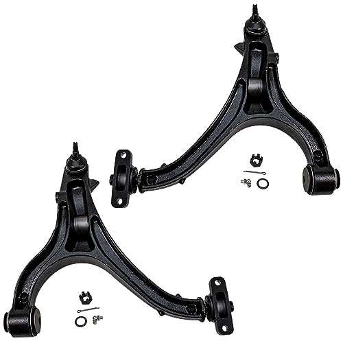 Image of Detroit Axle - 10pc Front End Control Arms Kit for Jeep 05-10 Commander Grand Cherokee, 4 Upper & Lower Control Arms and Ball Joint 4 Tie Rod Ends 2 Boots 2005 2006 2007 2008 2009 2010 Replacement