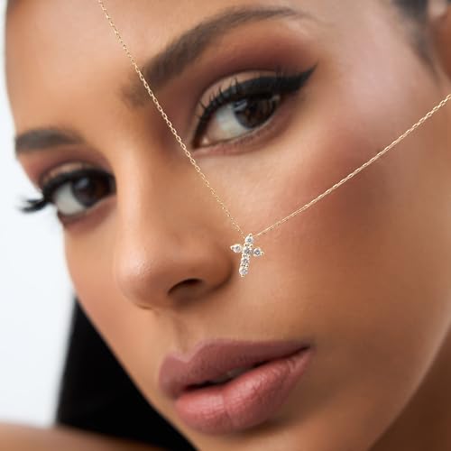Cross Necklace for Women Cross Choker Datiny Small Cute Sideway Necklaces CZ Layered Faith Pendant Necklace Trendy Religious Jewelry Gift3