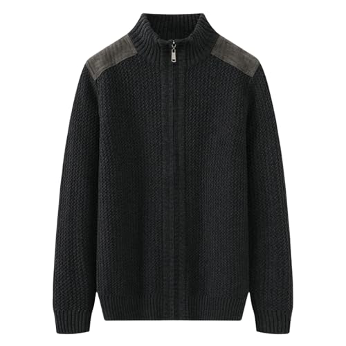 Cárdigan de punto de algodón con cuello alto para hombre sin picores