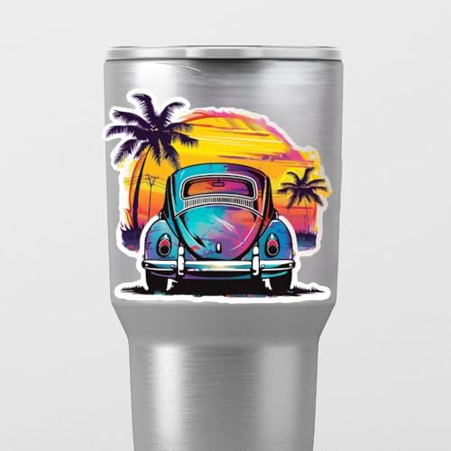 Image of Cool Summer Beetle Vibrant 66 Vinyl Bumper Decal Sticker for Windows, Cars, SUVs, Bikes, Laptops, Notebooks etc Waterproof (11 inch Inch)