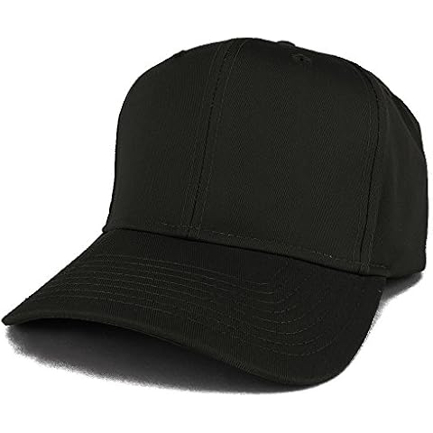 Armycrew XXL Oversize High Crown Adjustable Plain Solid Baseball Cap - Black Cover