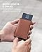 VULKIT Credit Card Holder RFID Blocking Leather Automatic Pop Up Wallet Aluminum Slim Pocket Business Card Case Brown