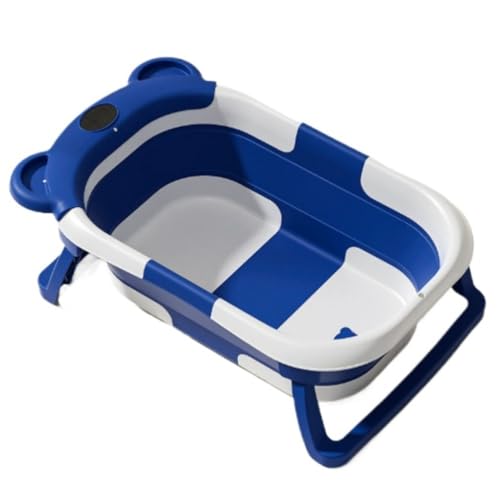 WOLKKAM猫用洗面器、入浴用洗面器、猫用ペット用入浴用洗面器、小型犬用入浴用洗面器、折りたたみ式猫用洗面器 (ダークブルー)