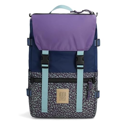 Topo Designs Rover Pack Classic Backpack - Daily Daypack for Commutes, Day Trips, Hikes, Iconic Denver Design, PFAS-Free, Fair Trade (Loganberry/Crackle)