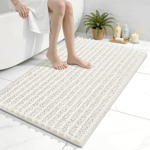 Image of Arotive Luxury Bathroom Rugs 36x24, Extra Soft Thick Absorbent Shaggy Chenille Bath Rugs, Machine Wash Dry, Bath Mats for Bathroom Floor, Tub and Shower, Home Decor Accessories, Ivory