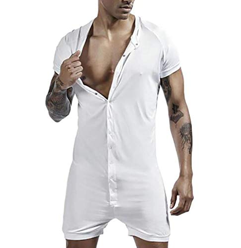 Bodysuit débardeur de lutte pour hommes en coton doux avec fermeture à boutons