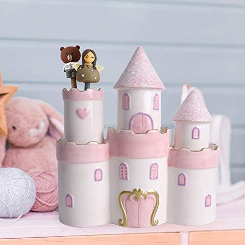 Vencer Ceramic Princess Castle Piggy Bank for Girl's and boy's, Pink,UK-VTM-01